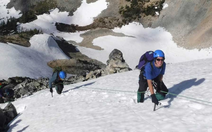 adults unplug on mountaineering trip